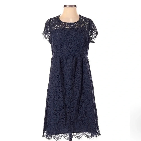 Jessica Simpson Navy Lace Overlay Cocktail Dress Size S Small - Picture 1 of 4